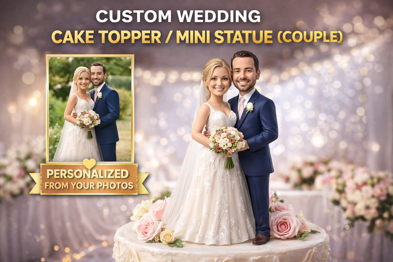 💍 Custom Wedding Cake Topper / Mini Statue (Couple)