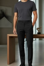 "Ethan" Black Super 150's Luxury Viscose Blend Suit Pants-2